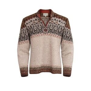Vintage Intiwara Alpaca 1/4 Zip Sweater L Fair Isle Geometric Knit Pullover
